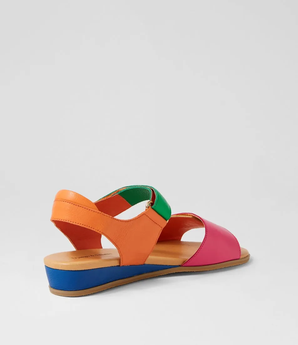 DJANGO & JULIETTE Halima Fuchsia Yellow Multi Sandals