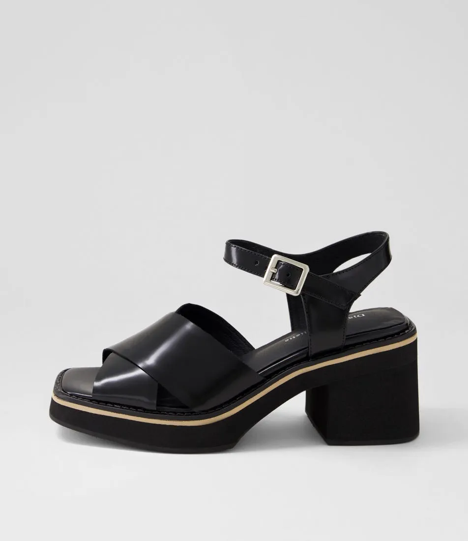 DJANGO & JULIETTE Jemi Black Box Leather Sandals