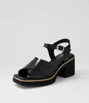 DJANGO & JULIETTE Jemi Black Box Leather Sandals