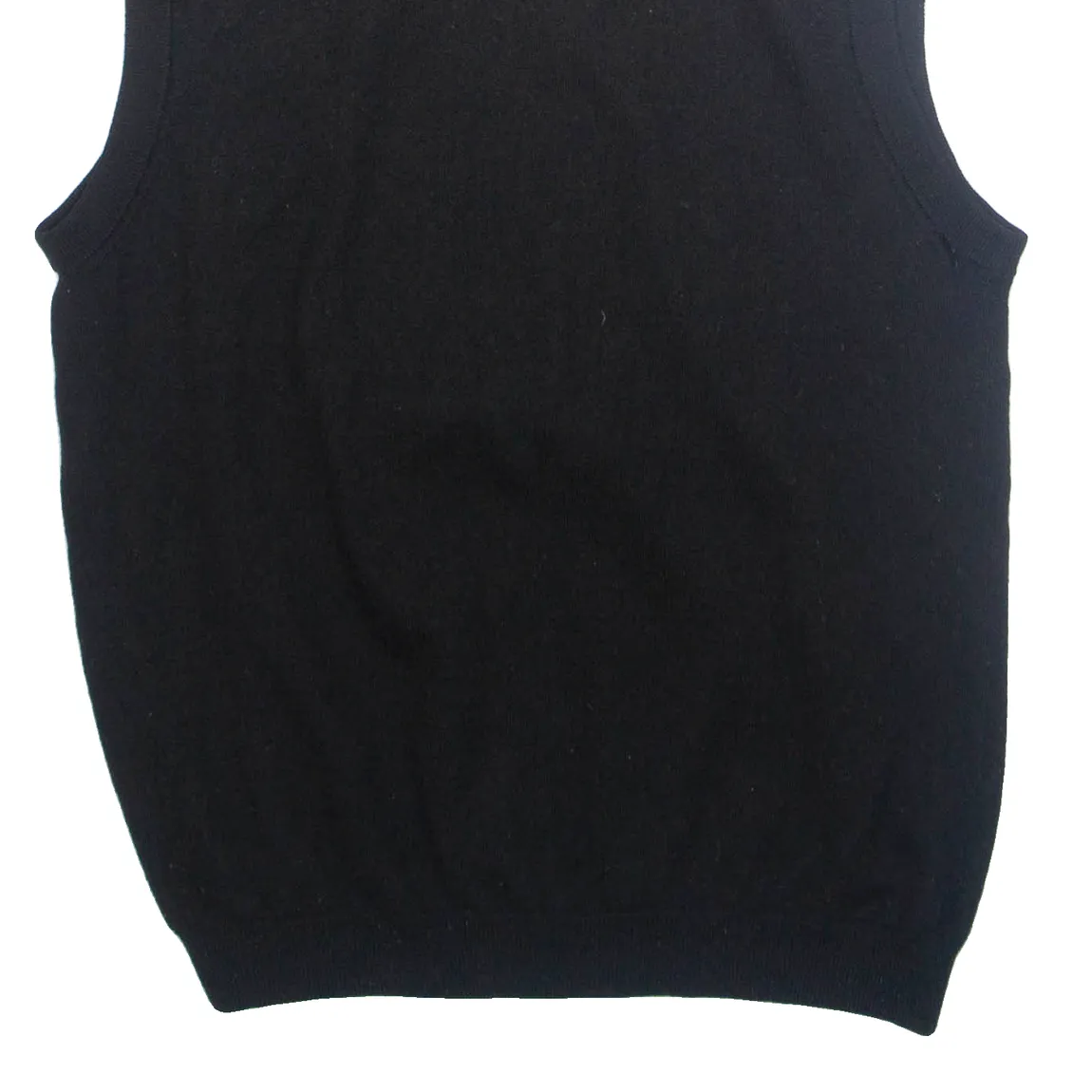 DKNY Mens Vest Black V-Neck Tight Knit Sleeveless Wool M