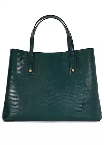 Dorry Dark Green Branded Hardware Tote Bag by Dune London | Look Again