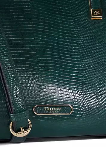 Dorry Dark Green Branded Hardware Tote Bag by Dune London | Look Again