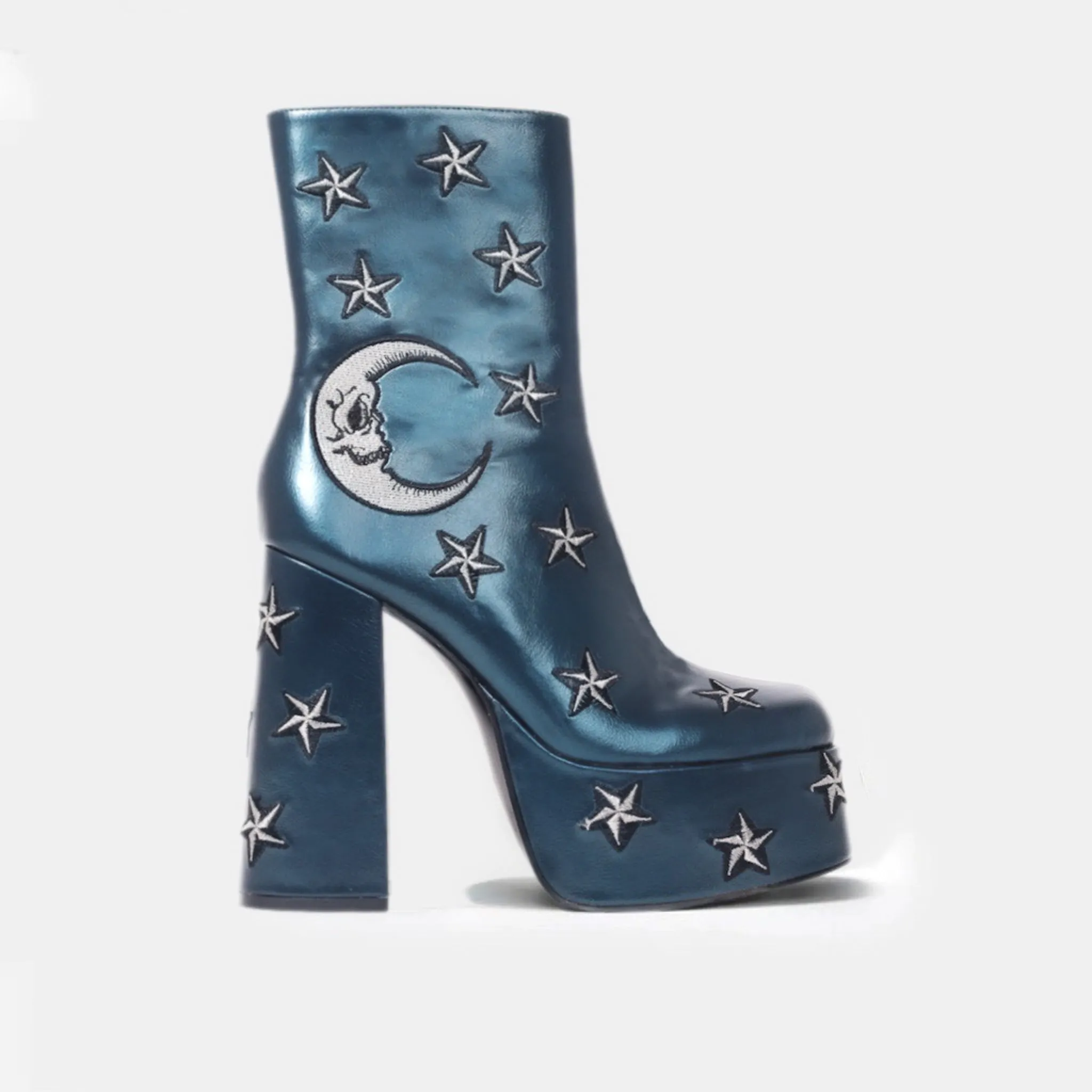 Dreams of Mooncraft Teal Heeled Boots