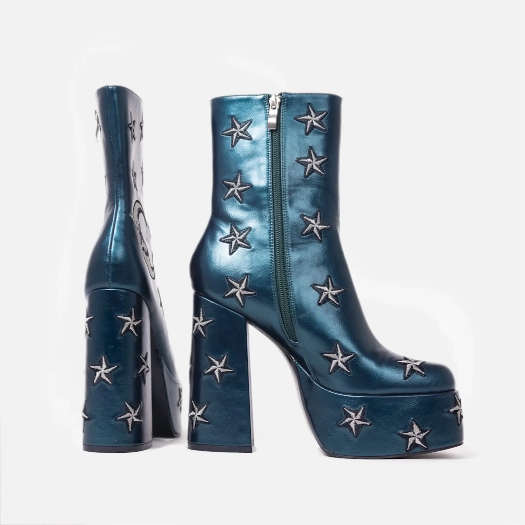 Dreams of Mooncraft Teal Heeled Boots