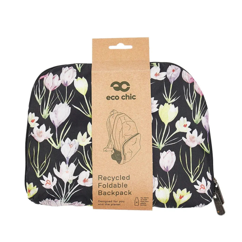 Eco Chic Lightweight Foldable Backpack Black Crocus