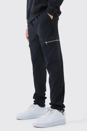 Elasticated Waist Slim Technical Stretch Cargo Pants