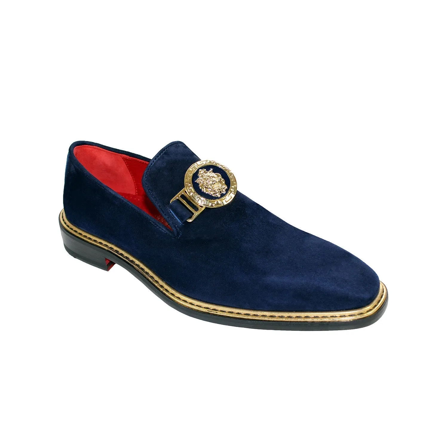 Emilio Franco EF102 Men's Shoes Navy Suede Leather Formal Loafers (EFC1008)