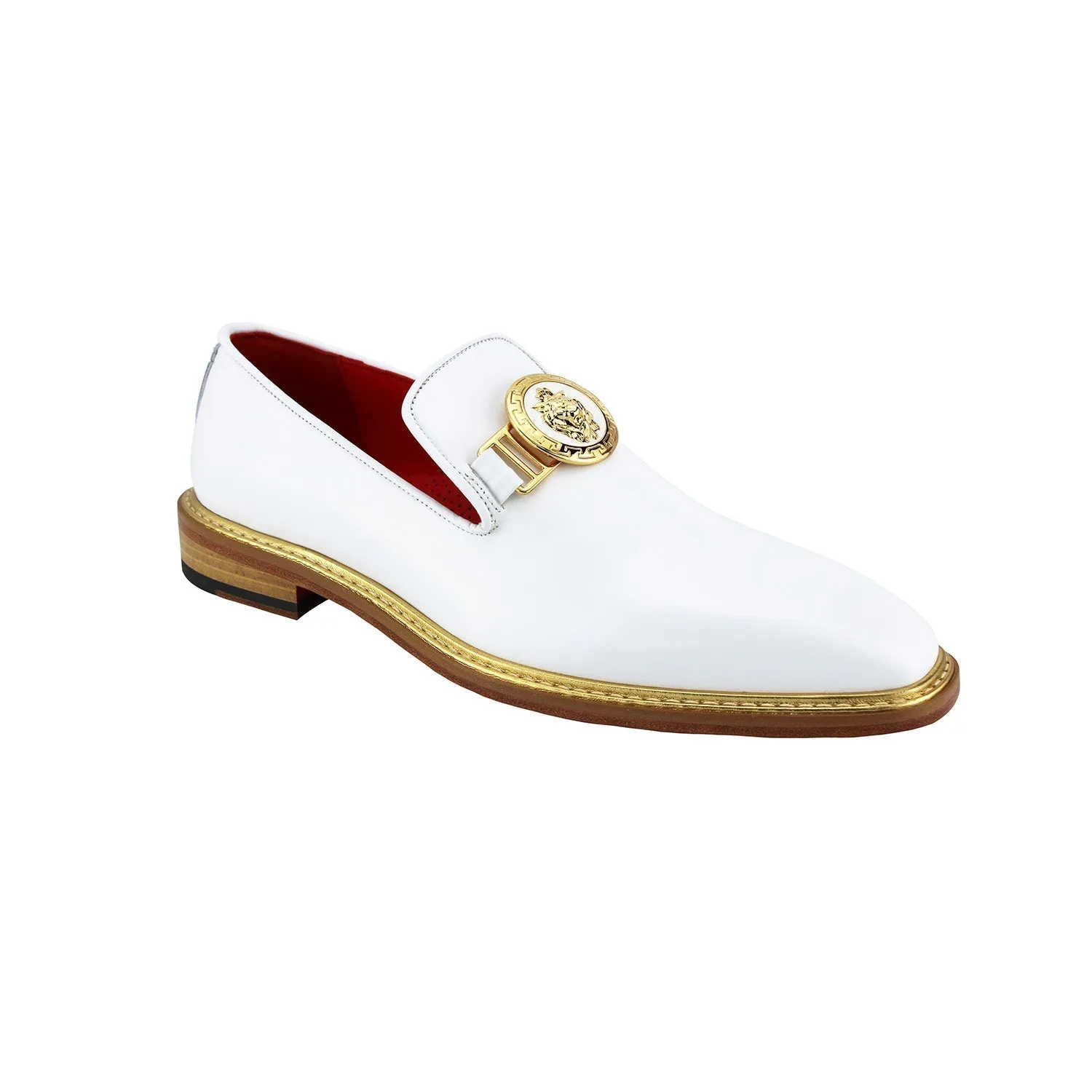 Emilio Franco EF102 Men's Shoes White Calf-Skin Leather Formal Loafers (EFC1010)