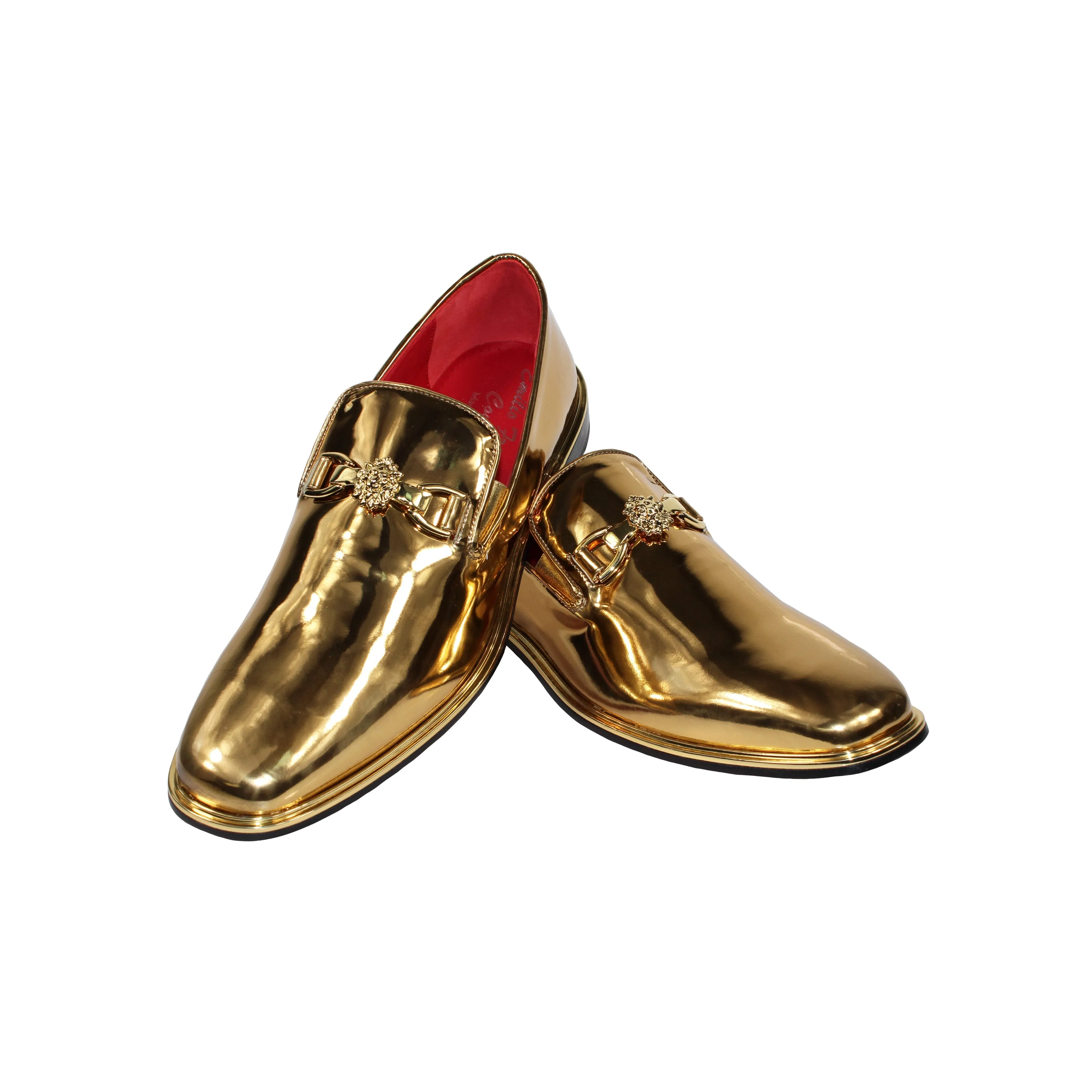 Emilio Franco EF335 Men's Shoes Gold Calf Mirror Finish Formal Loafers (EFC1034)