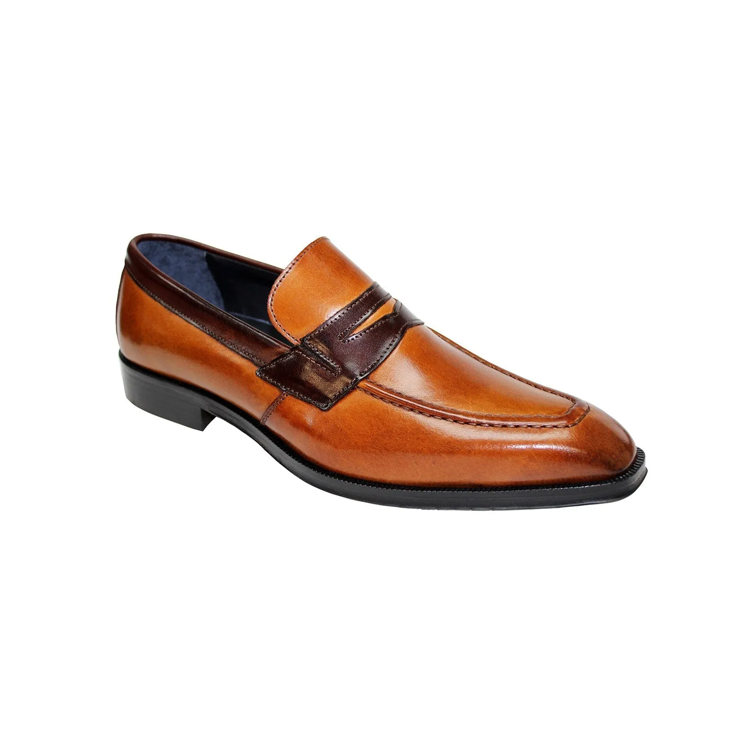 Firmani Trevor Men's Shoes Cognac/Brown Calf-Skin Leather Loafers (FIR1018)