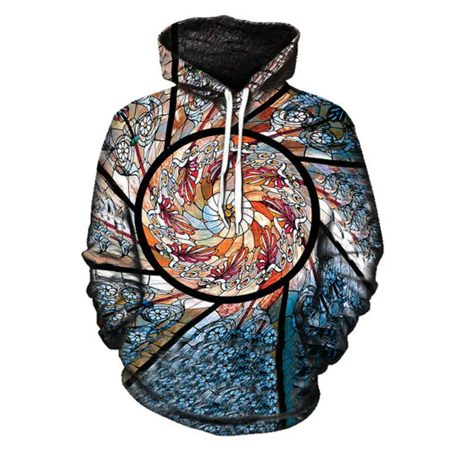 Floral Printed Spiral Hoodie