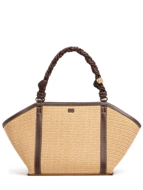 GANNI   Medium Bou raffia effect tote bag 