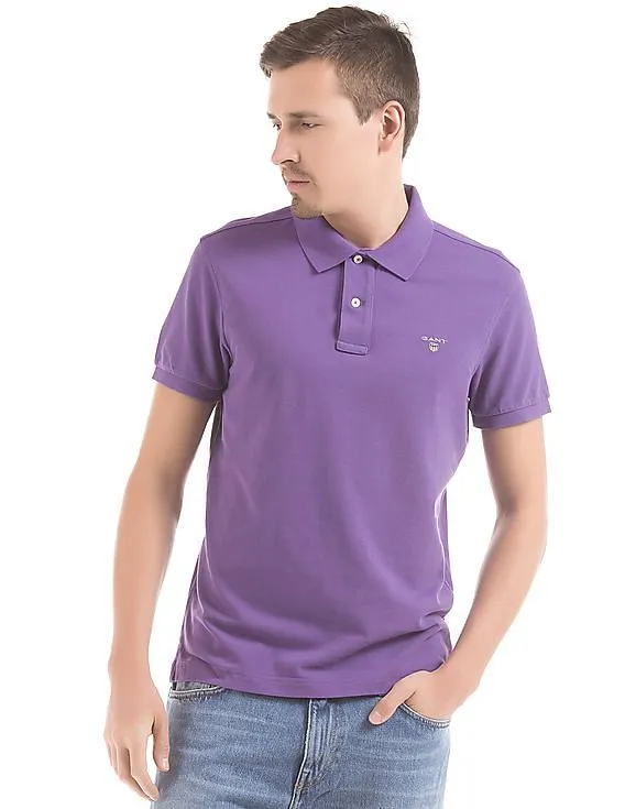 Gant Solid Fitted Polo Shirt