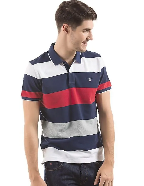 Gant Striped Pique Polo Shirt