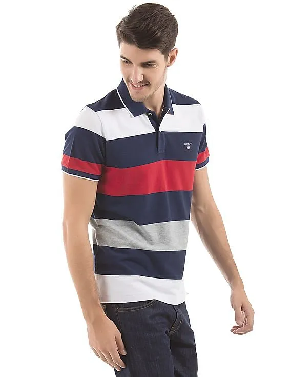 Gant Striped Pique Polo Shirt