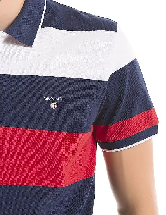 Gant Striped Pique Polo Shirt