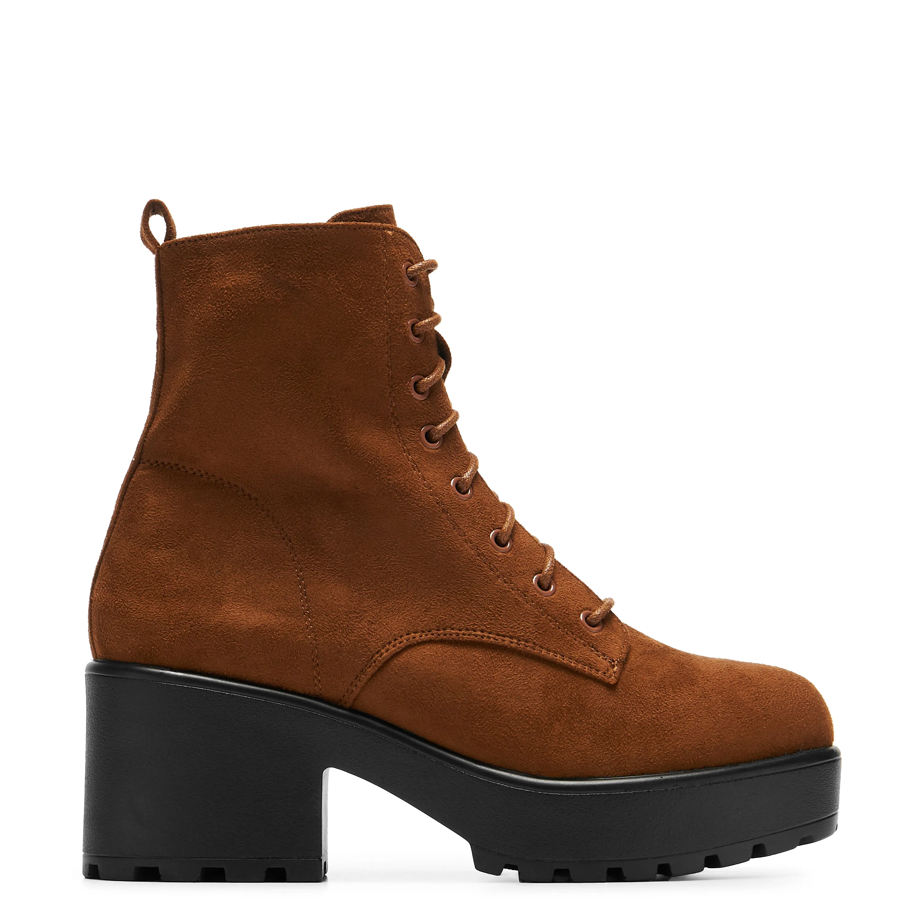 Gin Silt Brown Suede Platform Military Boots