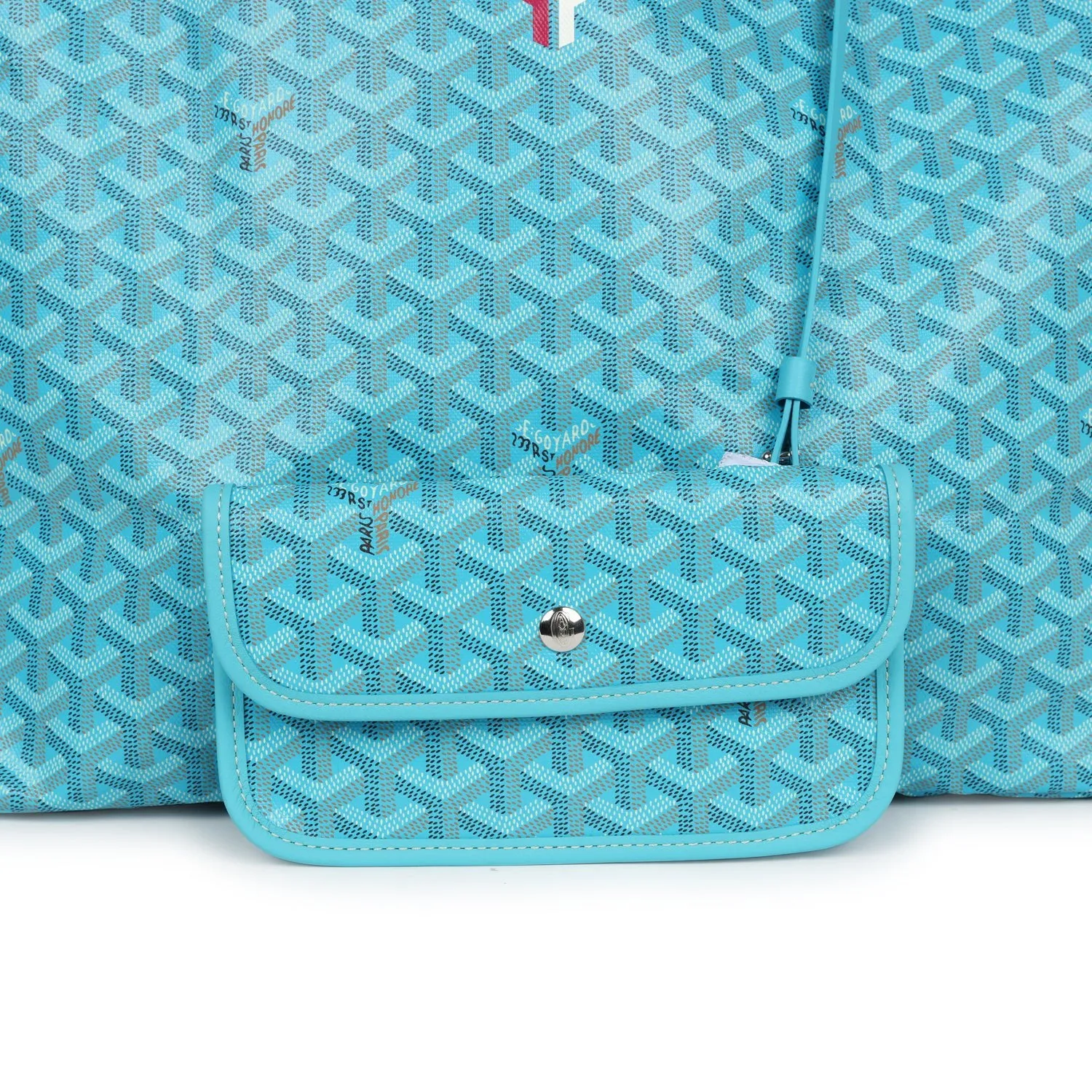 Goyard Goyardine Turquoise St. Louis GM Tote Bag & Balise Towel Palladium Hardware