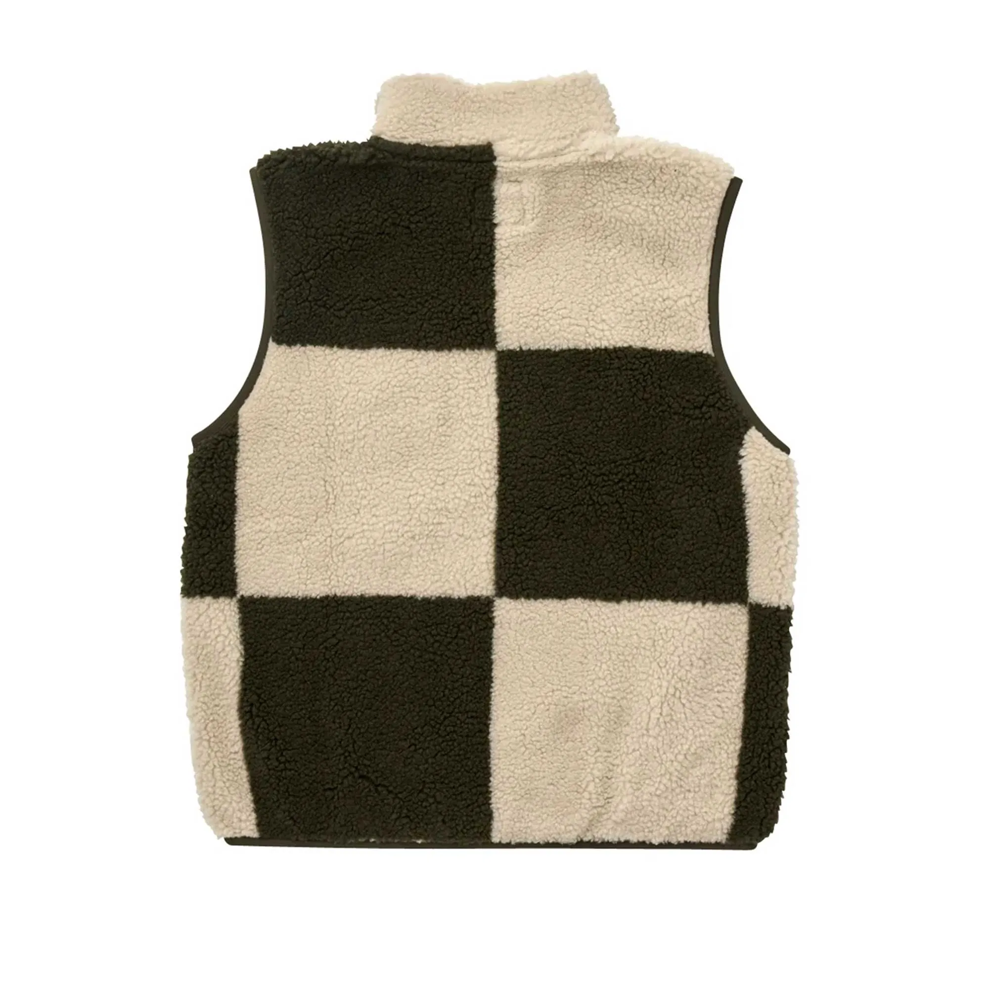 Gramicci Checkered Sherpa Vest - Natural/Olive