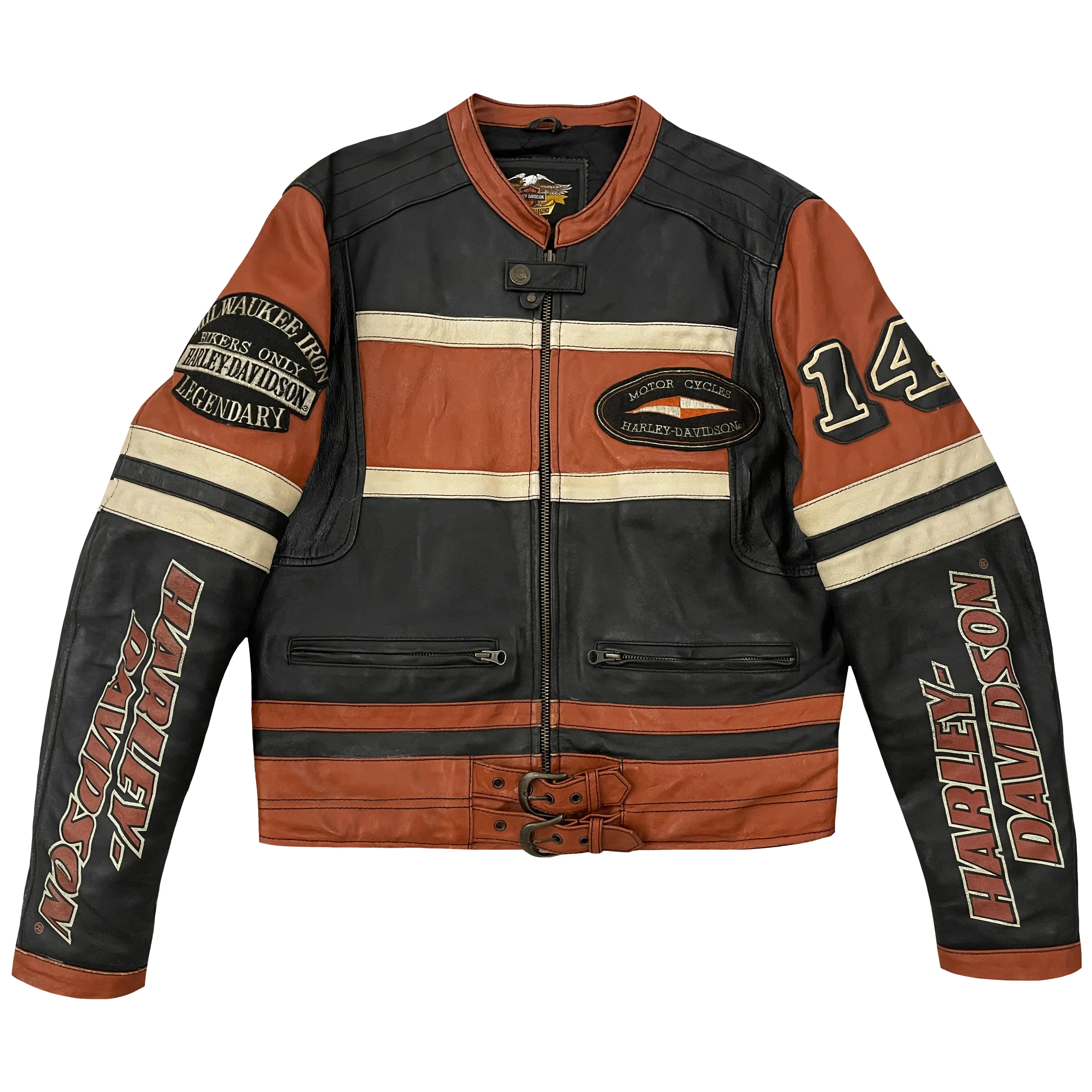 Harley Davidson Leather Racing Jacket - M