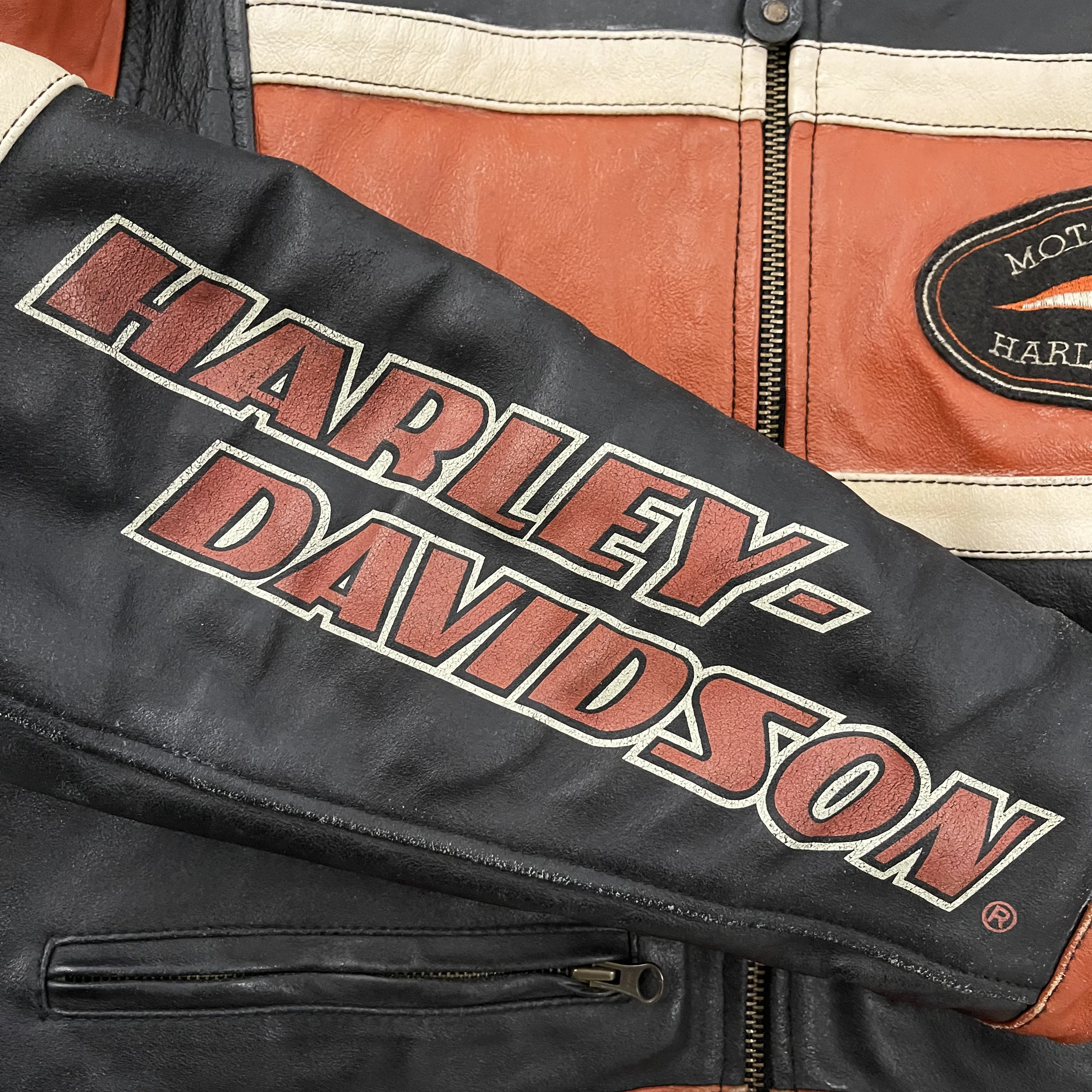 Harley Davidson Leather Racing Jacket - M