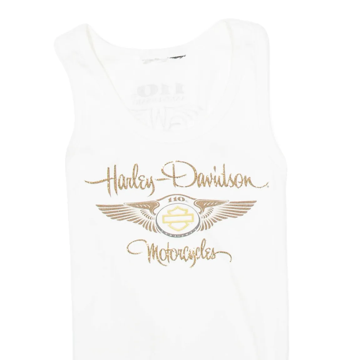 HARLEY DAVIDSON Womens Biker Vest White Sleeveless XS