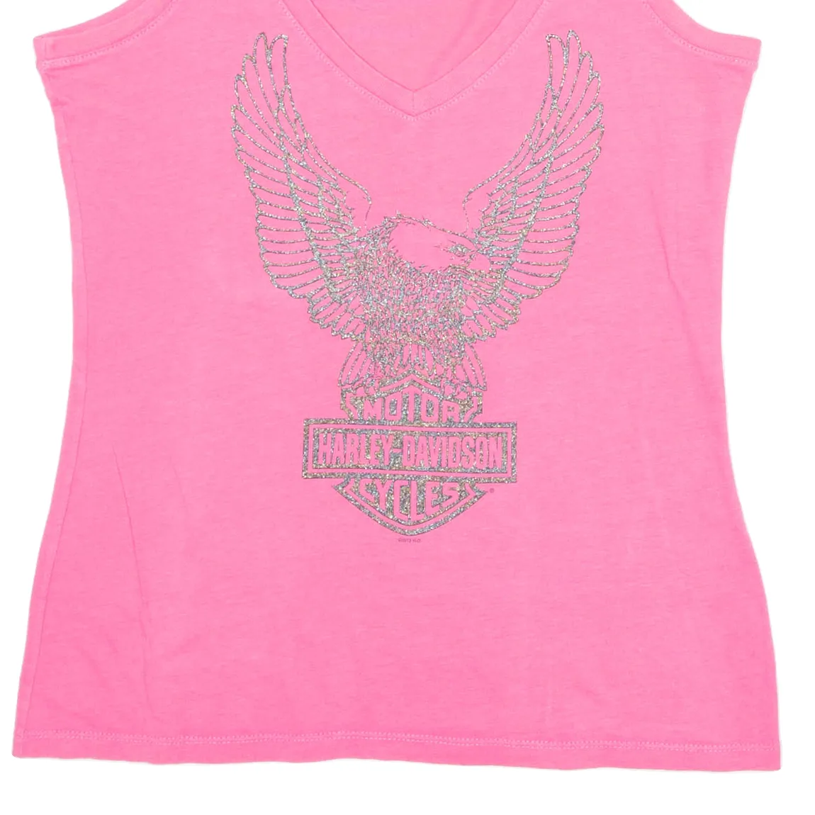 HARLEY DAVIDSON Womens Vest Pink Sleeveless V-Neck S