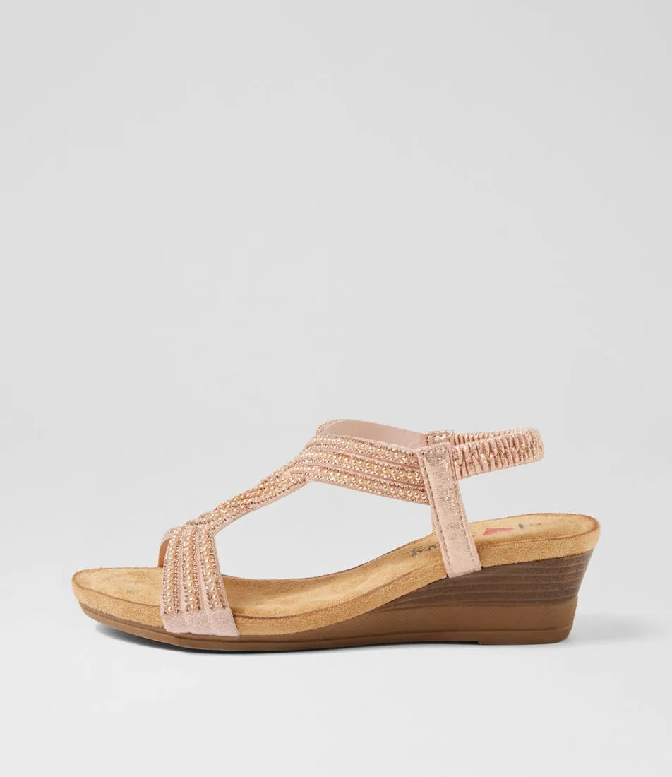 I LOVE BILLY Sofia Rose Gold Multi Sandals