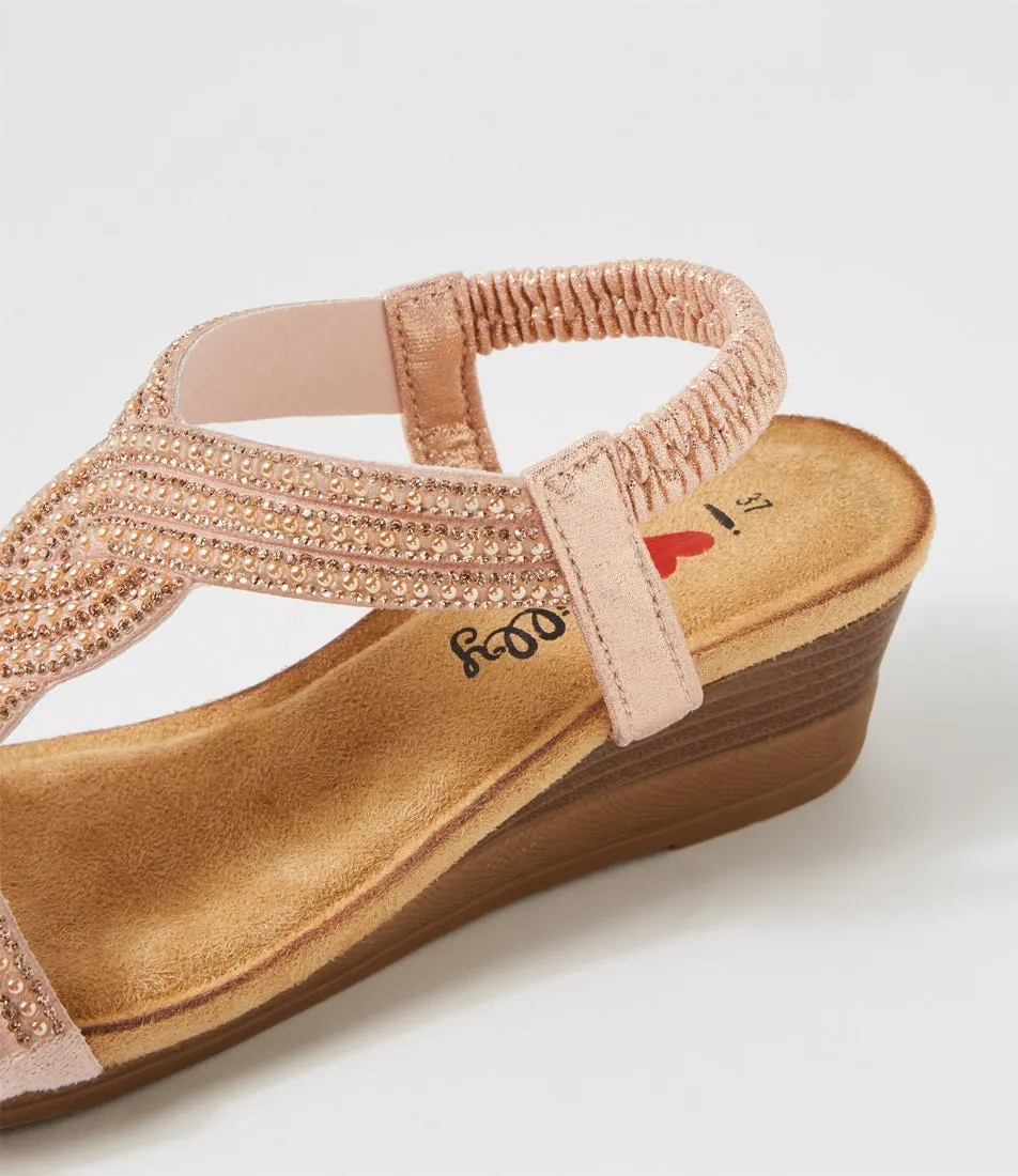 I LOVE BILLY Sofia Rose Gold Multi Sandals