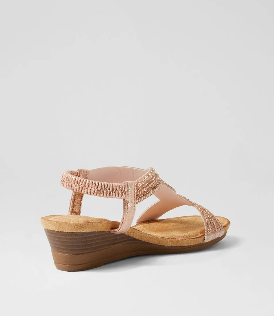 I LOVE BILLY Sofia Rose Gold Multi Sandals