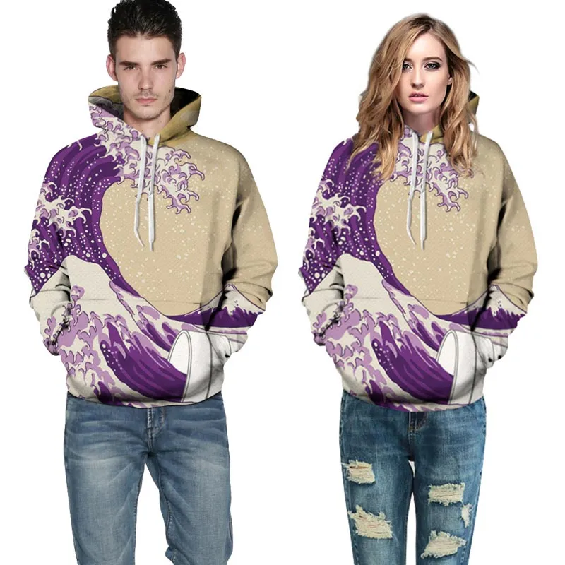 Japan Purple Wave Art Hoodie