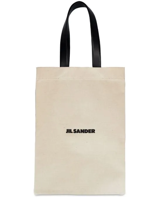 Jil Sander   Linen & canvas logo tote bag 