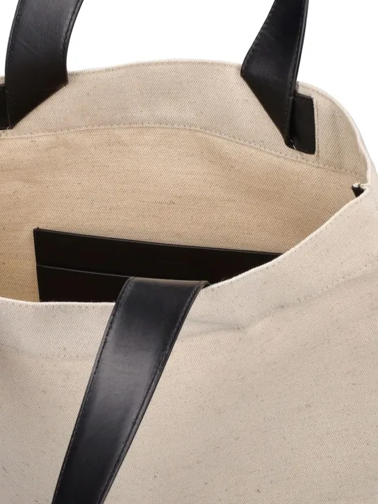 Jil Sander   Linen & canvas logo tote bag 