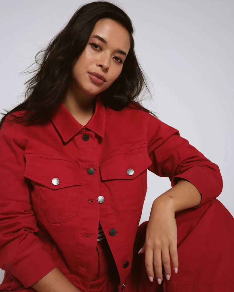 Kelsey Denim Jacket - Very Red