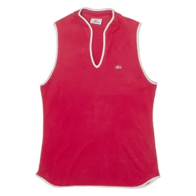 LACOSTE Tennis Womens Vest Red Sleeveless V-Neck UK 12