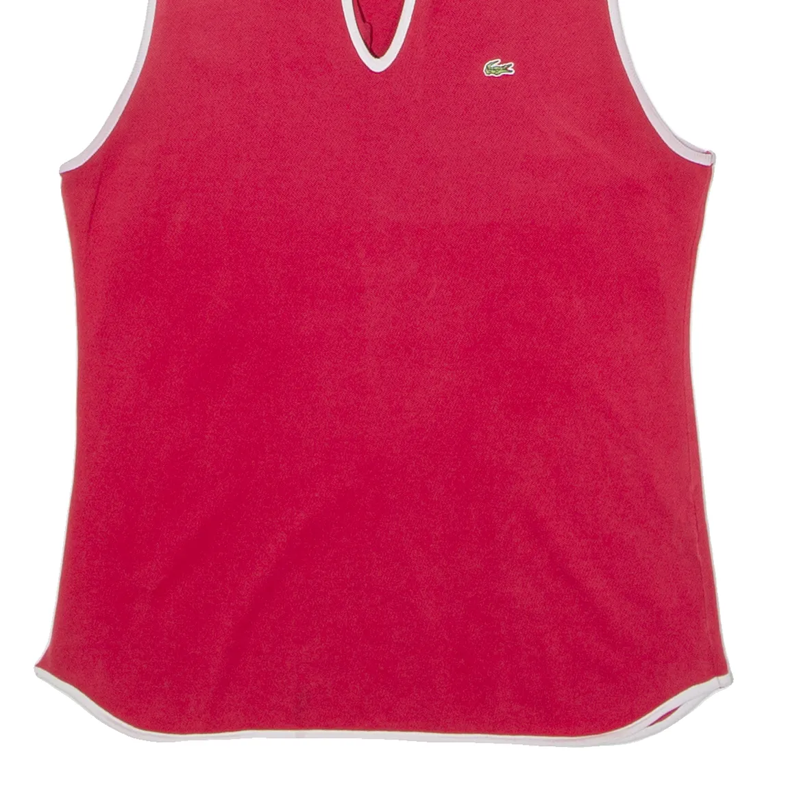 LACOSTE Tennis Womens Vest Red Sleeveless V-Neck UK 12