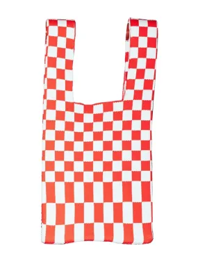 Liburan SAUL'S x LIBURAN XS Checkered Tote Bag Red/White