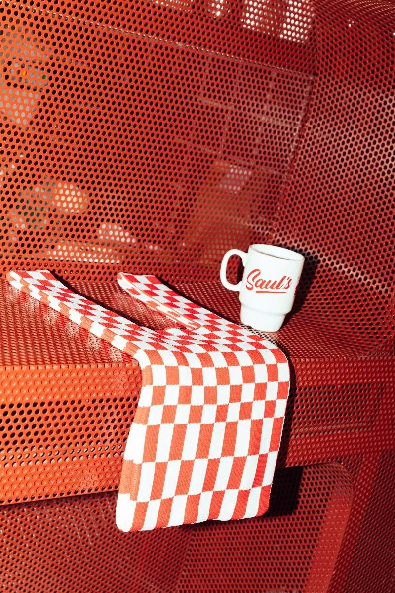 Liburan SAUL'S x LIBURAN XS Checkered Tote Bag Red/White