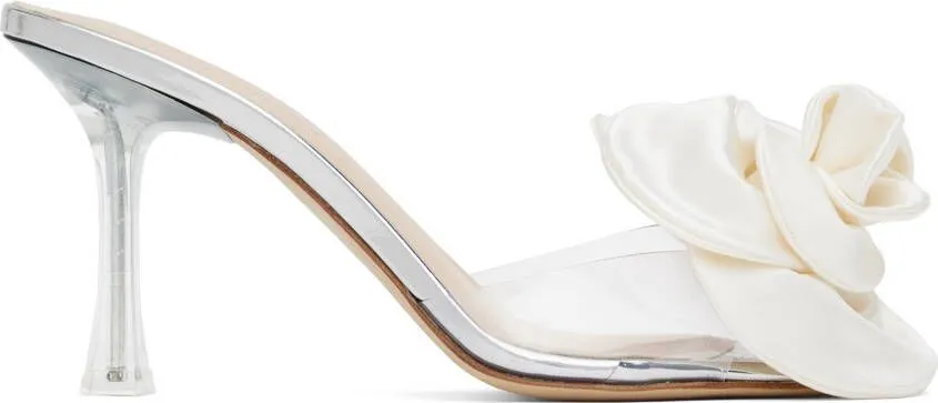 Magda Butrym Transparent & Off-White Flower Heeled Sandals