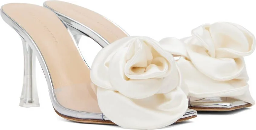 Magda Butrym Transparent & Off-White Flower Heeled Sandals