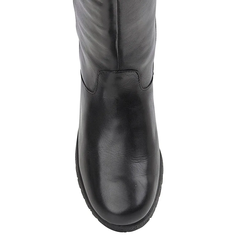 MALTON Womens Leather Sheepskin Boots