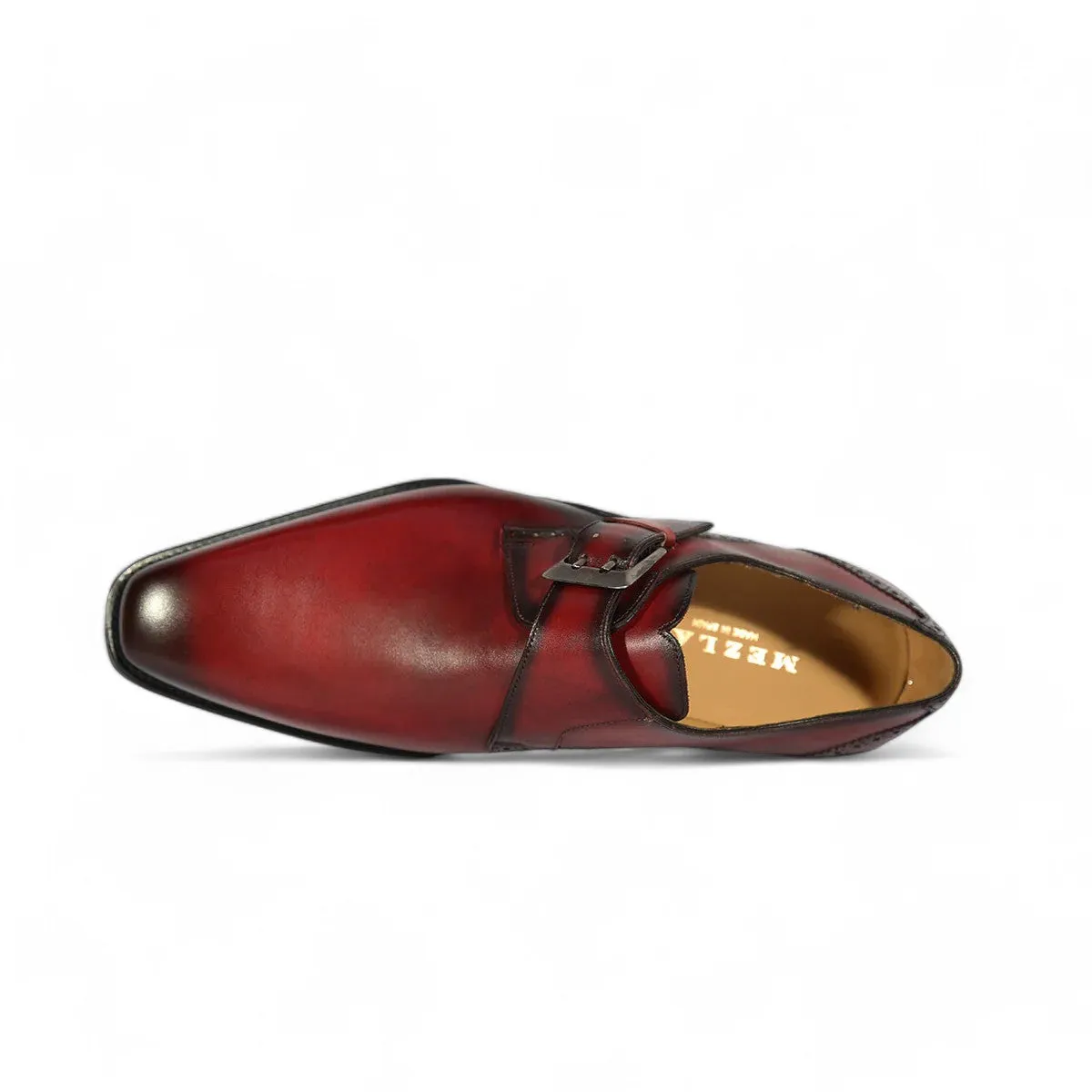 Mezlan S20131 Men's Shoes Burgundy Patina Leather Monkstrap Loafers (MZS3557)