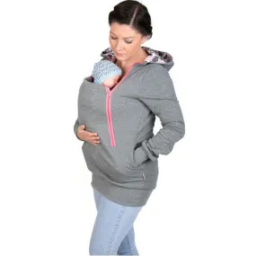 Mum's Baby-Carrier Kangaroo Pouch Hoodie