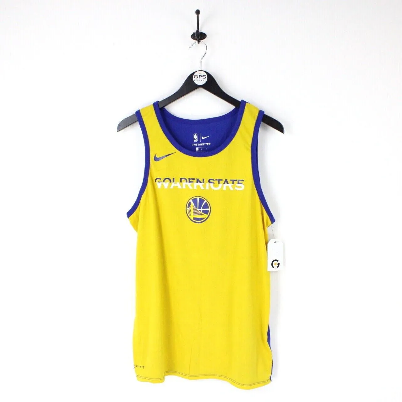 NBA NIKE Golden State WARRIORS Vest T-Shirt Yellow | Large