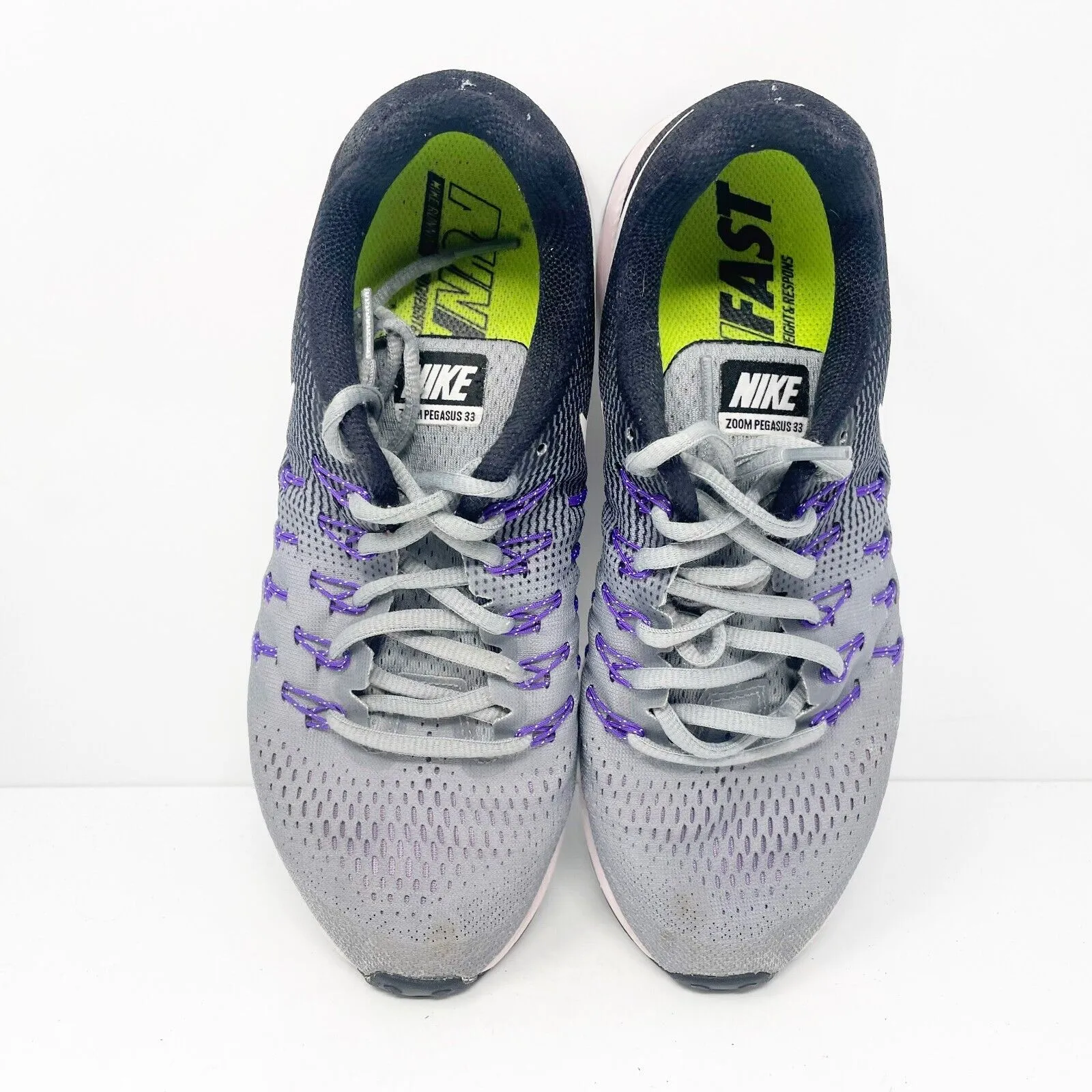 Nike Womens Air Zoom Pegasus 33 831356-003 Gray Running Shoes Sneakers Size 9