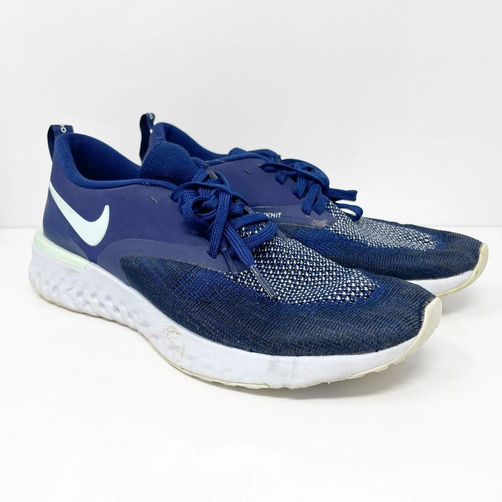 Nike Womens Odyssey React Flyknit 2 AH1016-400 Blue Running Shoes Sneakers 8.5