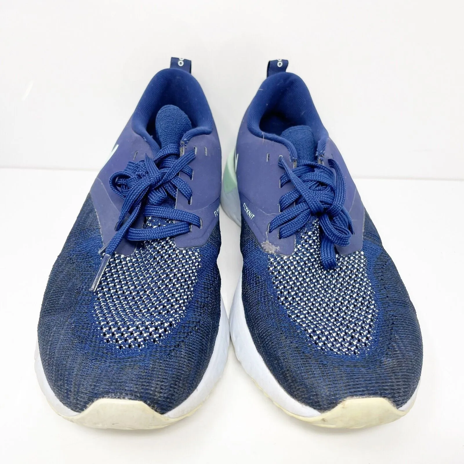 Nike Womens Odyssey React Flyknit 2 AH1016-400 Blue Running Shoes Sneakers 8.5