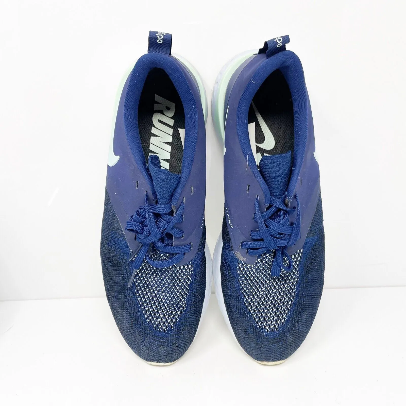 Nike Womens Odyssey React Flyknit 2 AH1016-400 Blue Running Shoes Sneakers 8.5