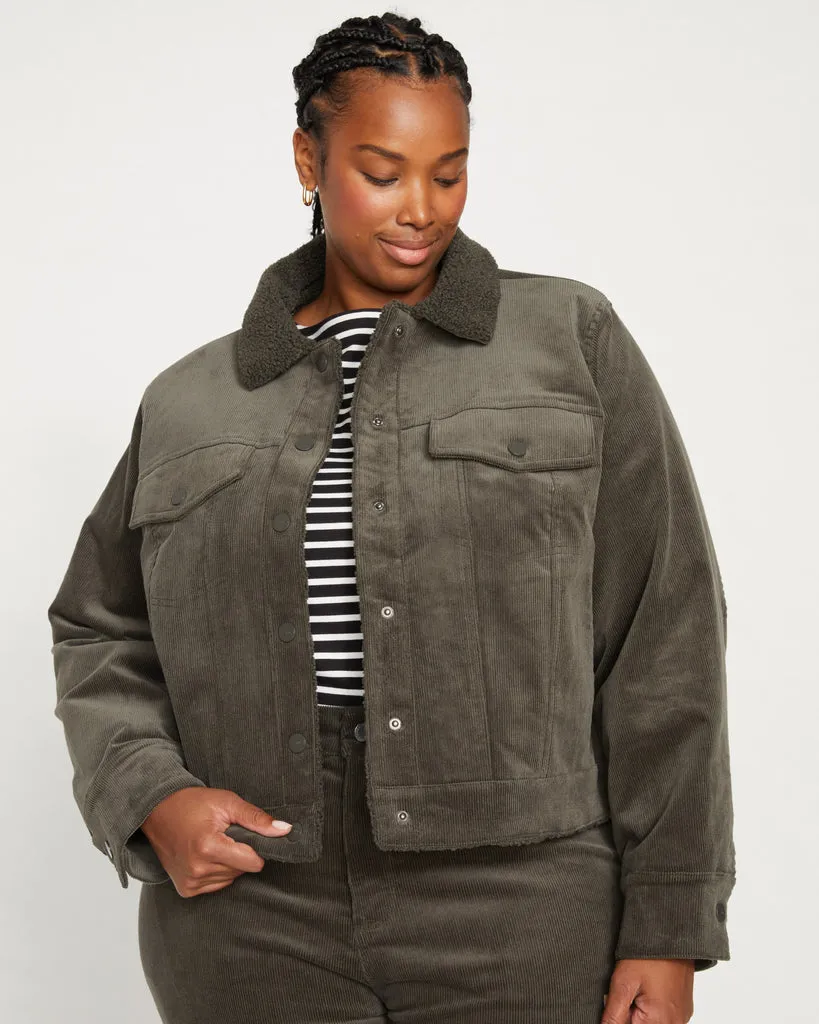 Parker Teddy-Lined Corduroy Jacket - Nori