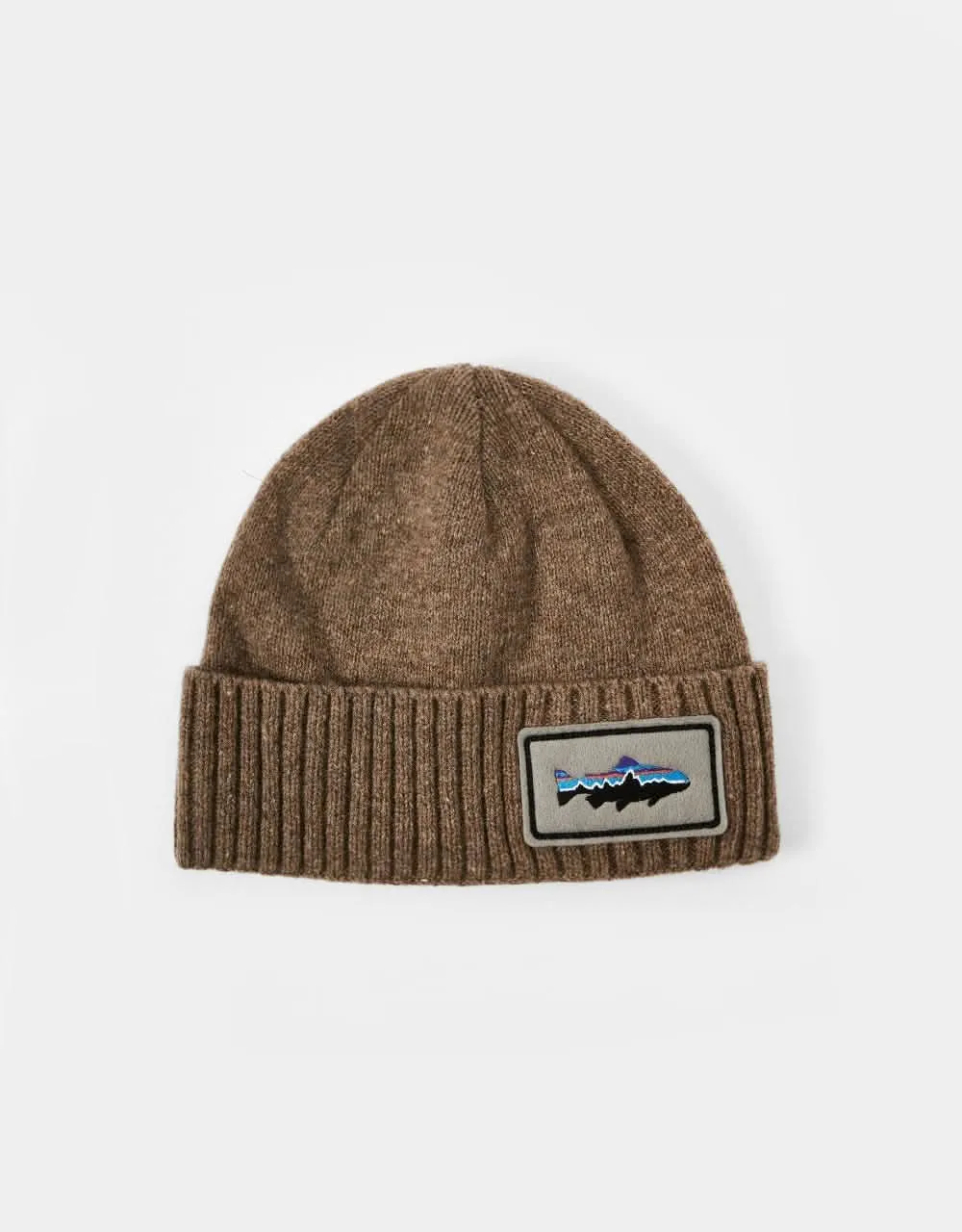 Patagonia Brodeo Beanie - Fitz Roy Trout Patch/Ash Tan